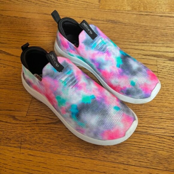 SKECHERS: GIRLS 'ULTRA-FLEX 2.0' CLOUDY AIR-COOLED MEMORY FOAM SNEAKERS-SIZE 4 - Picture 2 of 5